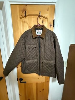 Schaefer Outfitters Quilted Brown Jacket with Tan Corduroy Collar